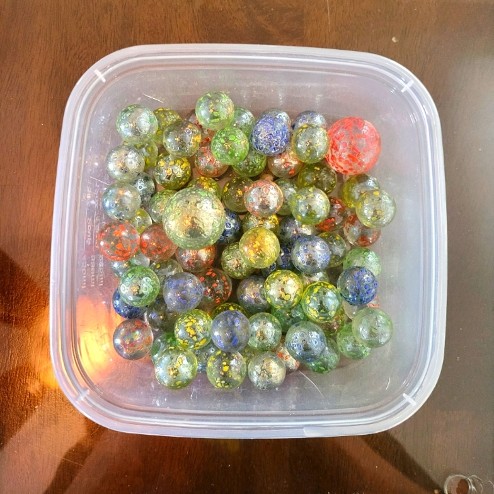 Vintage Glass Stardust Marbles Lot Of